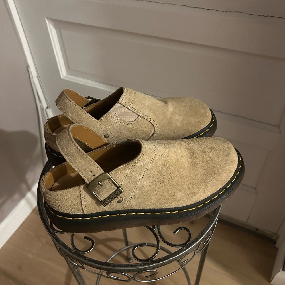 LIKE NEW Dr. Martens Beige Suede Slingback Flats